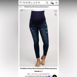 Pink Blush Maternity Jean new